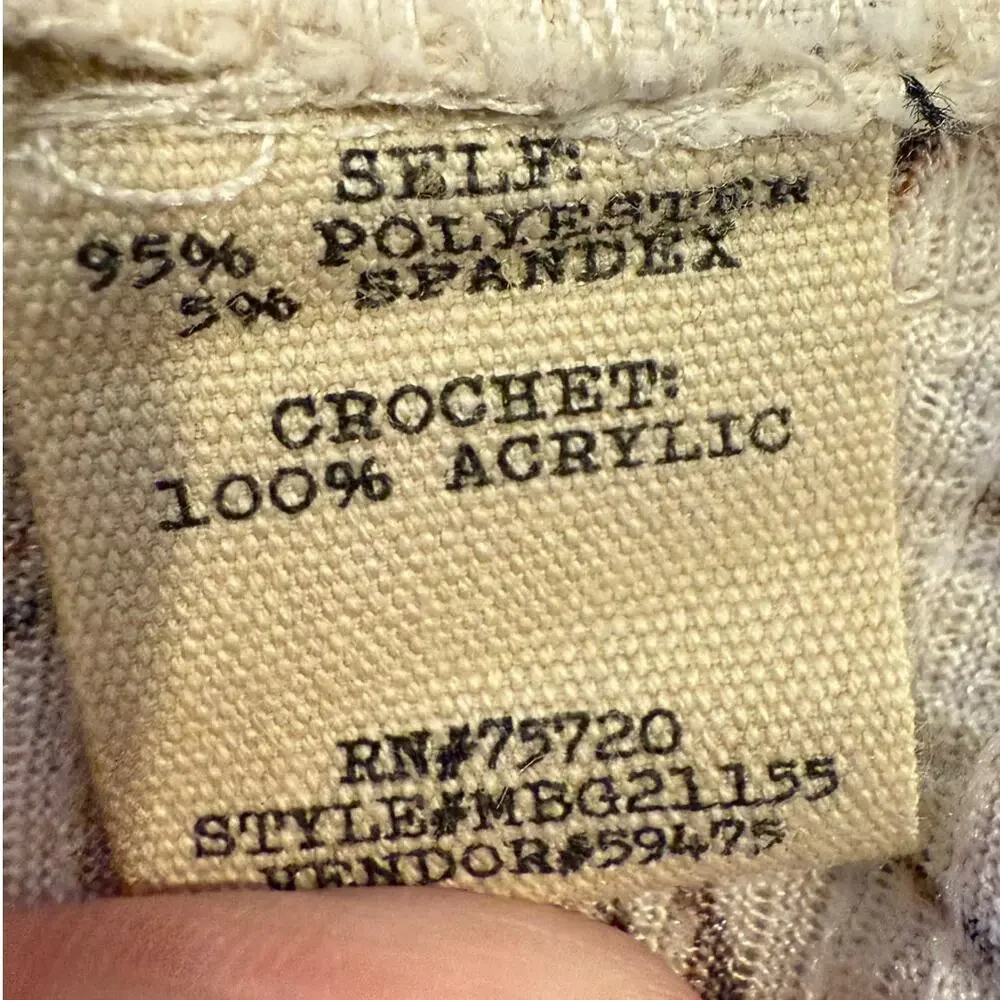 Gimmicks BKE y2k cream crochet granny square women xs cottagecore coquette top - Picture 8 of 10
